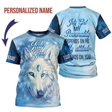 CustomsPig Personalized T-Shirt July Girl All Over Printed