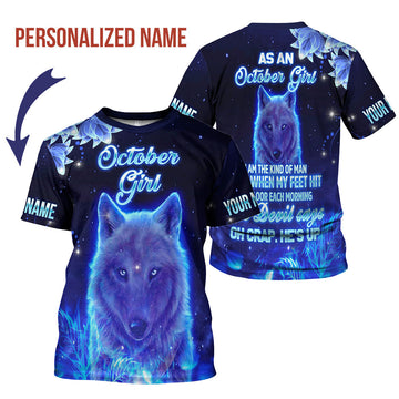 CustomsPig Personalized T-shirt October Girl All Over Printed