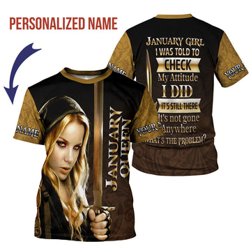 CustomsPig Personalized T-Shirt I'm A January Girl All Over Printed
