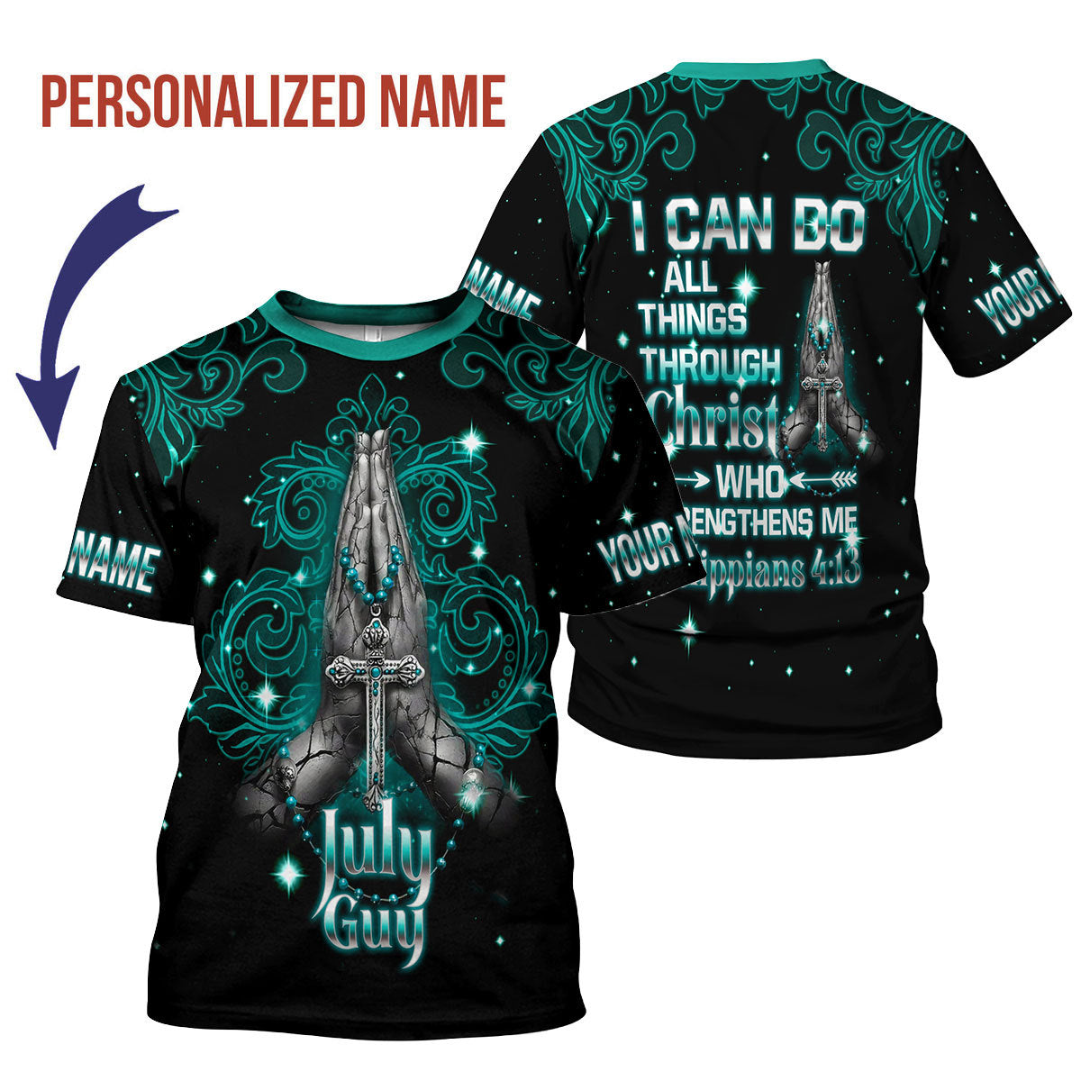 CustomsPig Personalized T-shirt July Guy All Over Printed