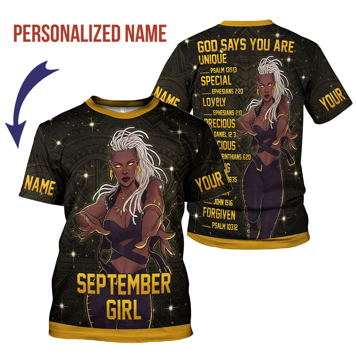 Customspig Personalized T-Shirt September Girl All Over Printed
