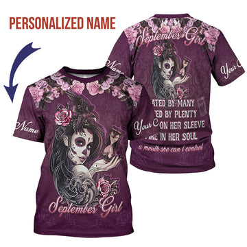 Customspig Personalized T-Shirt September Girl All Over Printed