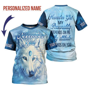 CustomsPig Personalized T-shirt November Girl All Over Printed