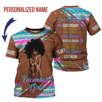 Customspig Personalized T-Shirt  December Girl All Over Printed