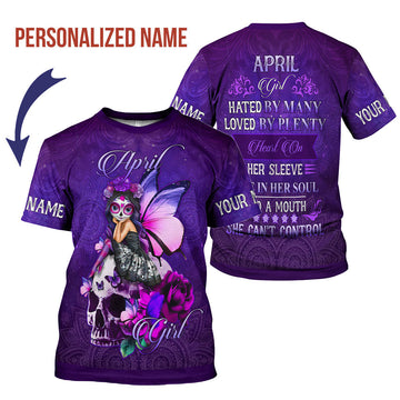 CustomsPig Personalized T-Shirt April Girl All Over Printed