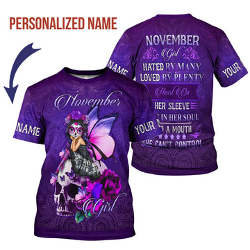 CustomsPig Personalized T-shirt November Girl All Over Printed