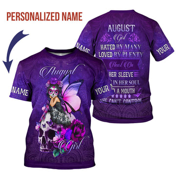CustomsPig Personalized T-Shirt August Girl All Over Printed