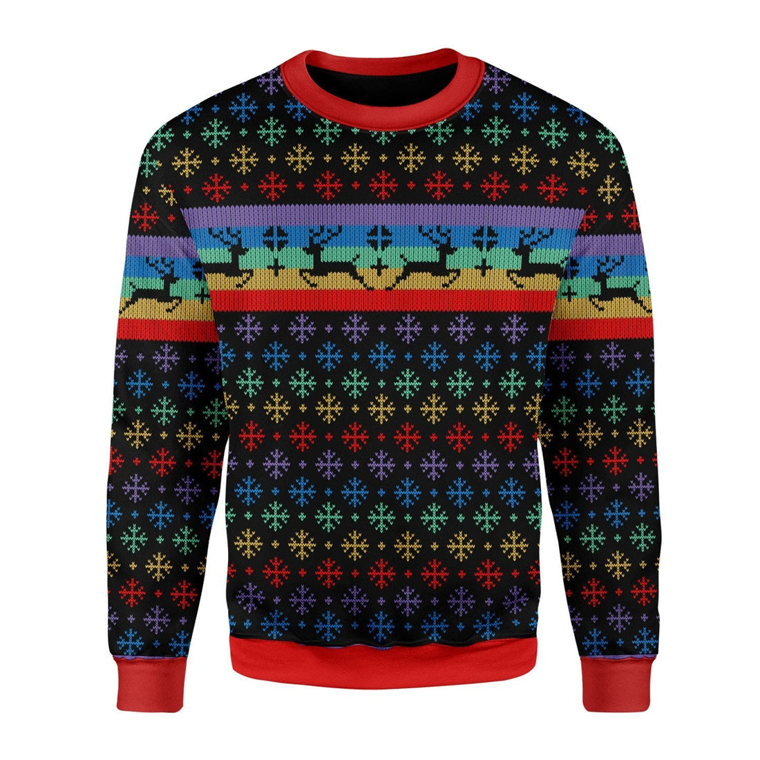 Gearhomies Christmas Unisex Sweater LGBTQ+ Flag 3D Apparel