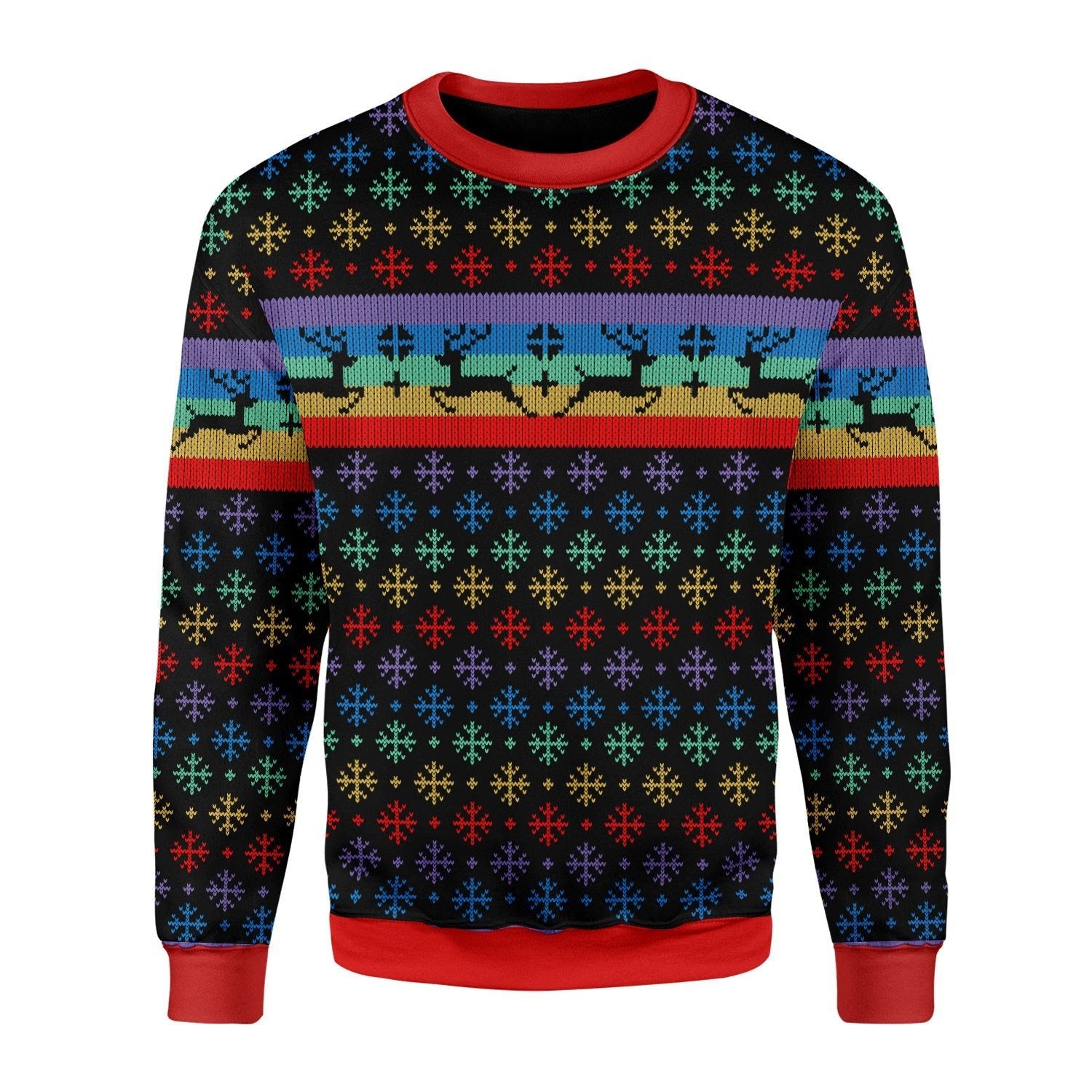 Gearhomies Christmas Unisex Sweater LGBTQ+ Flag 3D Apparel