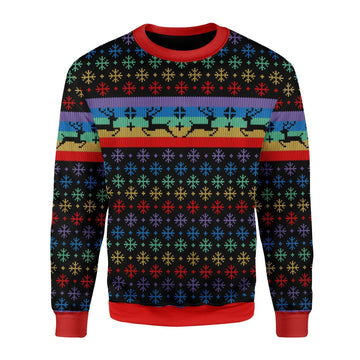 Gearhomies Christmas Unisex Sweater LGBTQ+ Flag 3D Apparel