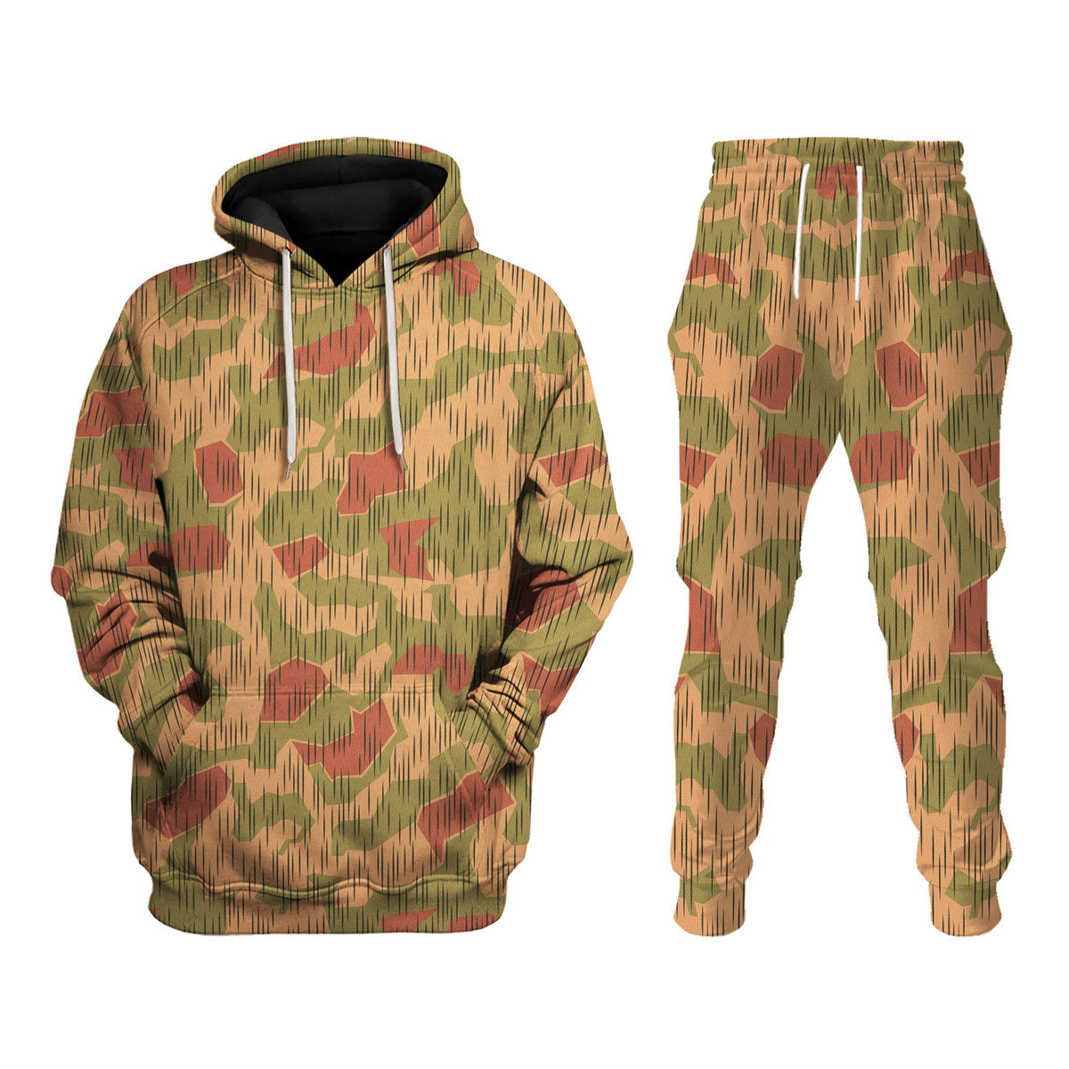 CustomsPig Sumpftarnmuster 1943 German World War 2 (WWII) Costumes Hoodie Sweatshirt T-Shirt Tracksuit