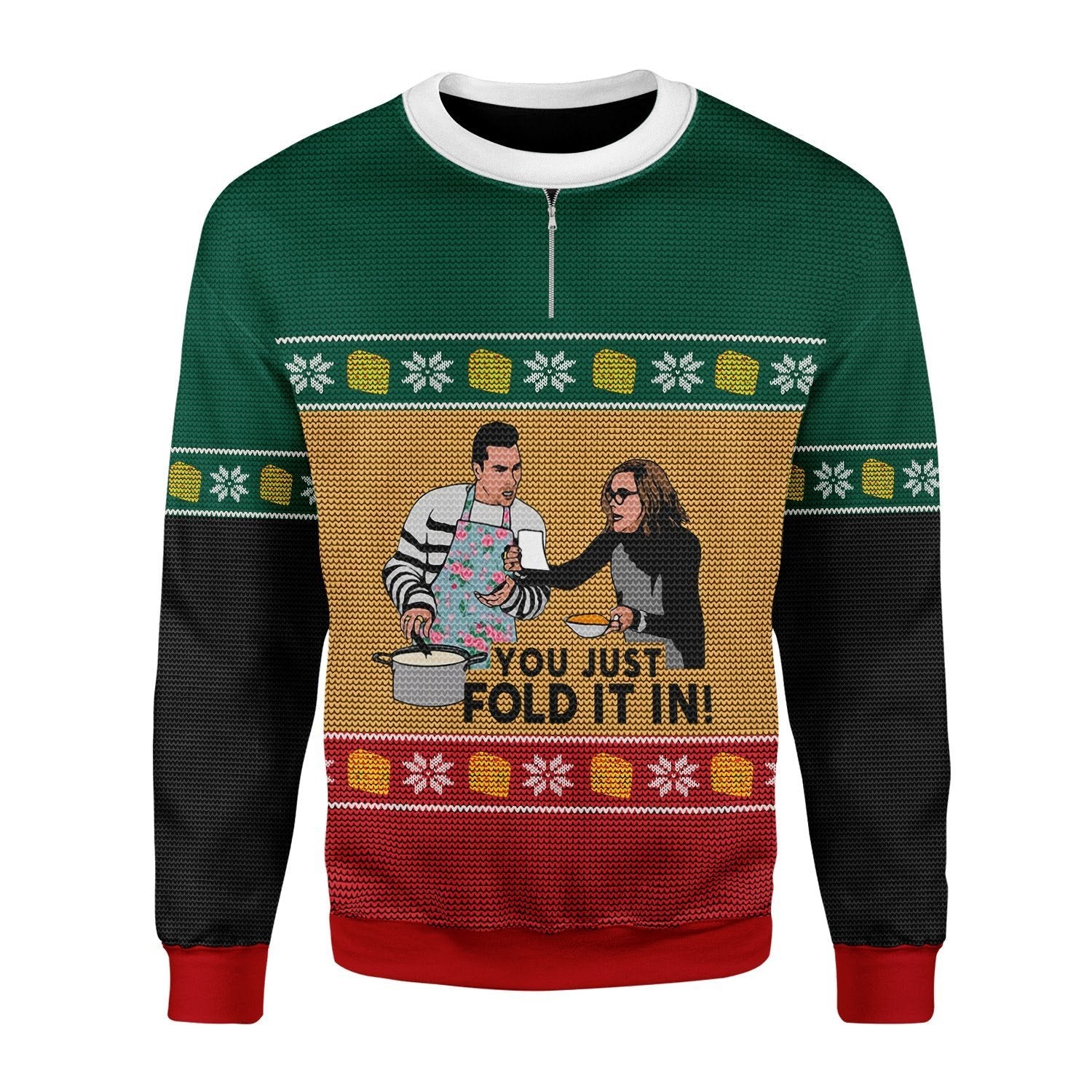 Gearhomies Christmas Unisex Sweater Schitt's Creek You Just Fold It In 3D Apparel