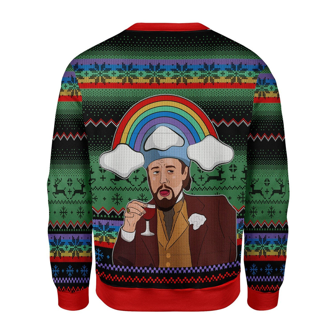 Customspig Christmas Sweater Leo Laughing Meme Dicardo 3D Apparel