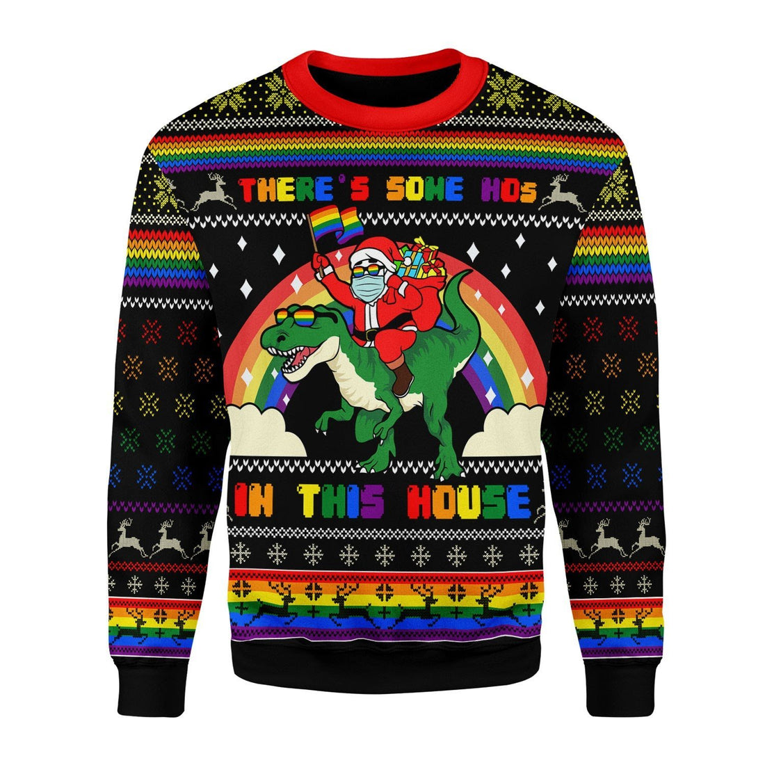 Gearhomies Christmas Unisex Sweater LGBTQ+ There's Some Hos In This House 3D Apparel