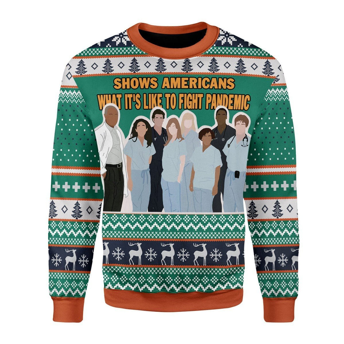 Gearhomies Christmas Unisex Sweater Show Americans What It's Like To Fight Pandamic 3D Apparel