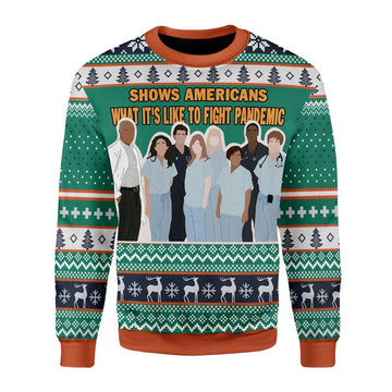 Gearhomies Christmas Unisex Sweater Show Americans What It's Like To Fight Pandamic 3D Apparel