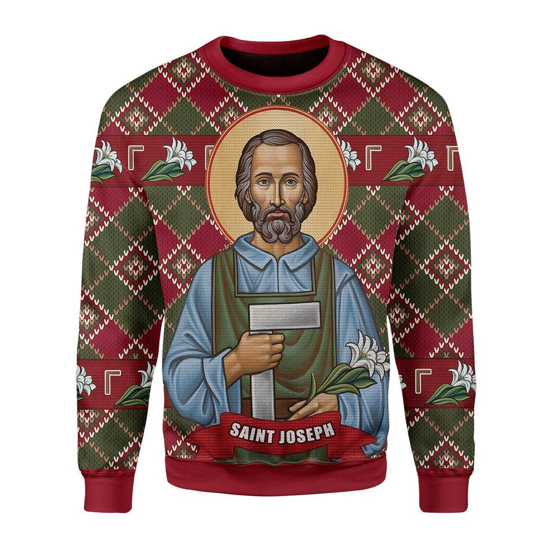 Gearhomies Christmas Unisex Sweater Saint Joseph Christmas 3D Apparel