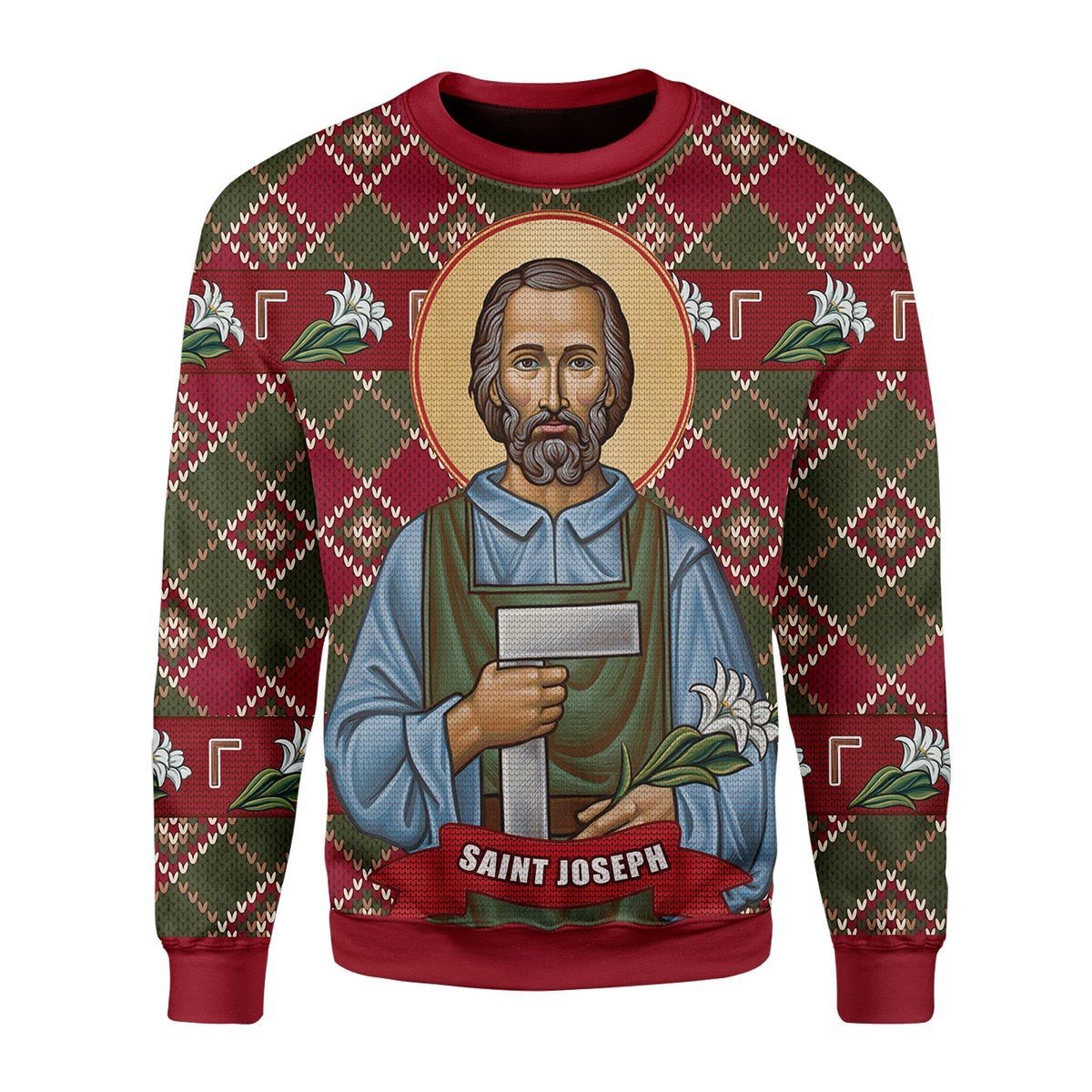 Gearhomies Christmas Unisex Sweater Saint Joseph Christmas 3D Apparel