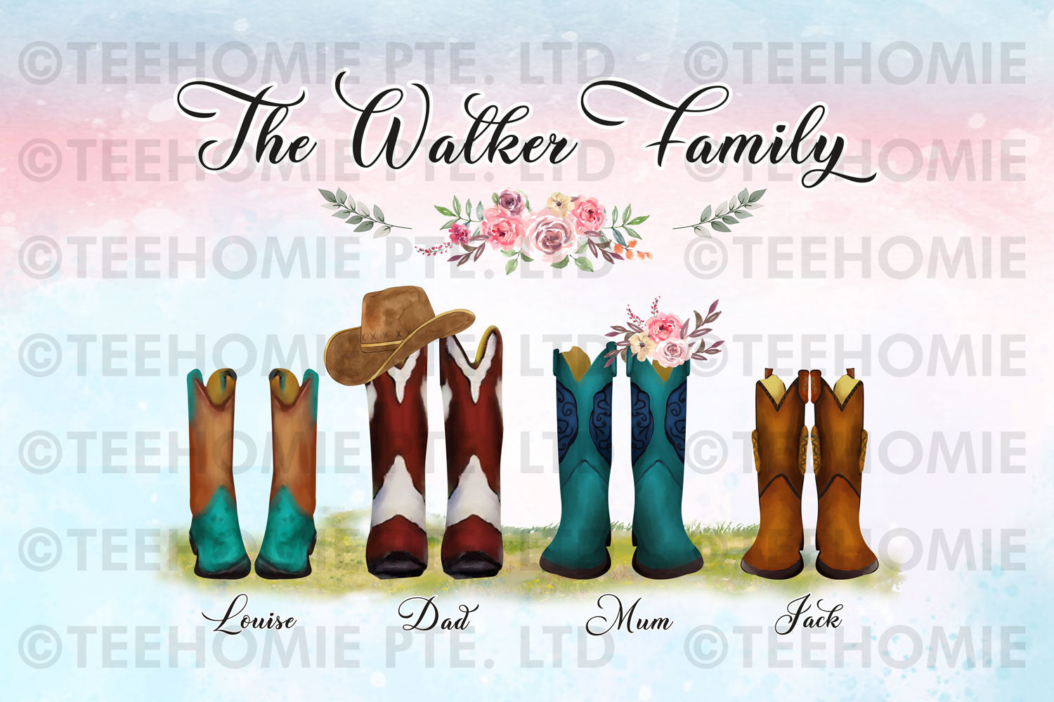 Customized Boot Styles  Digital File The Walker Family