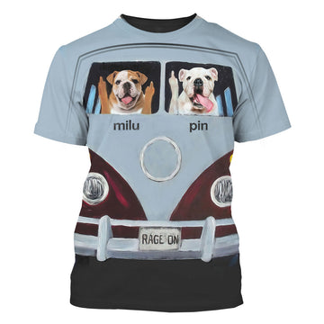 Customized 3D T-Shirt Funny Pet In Car