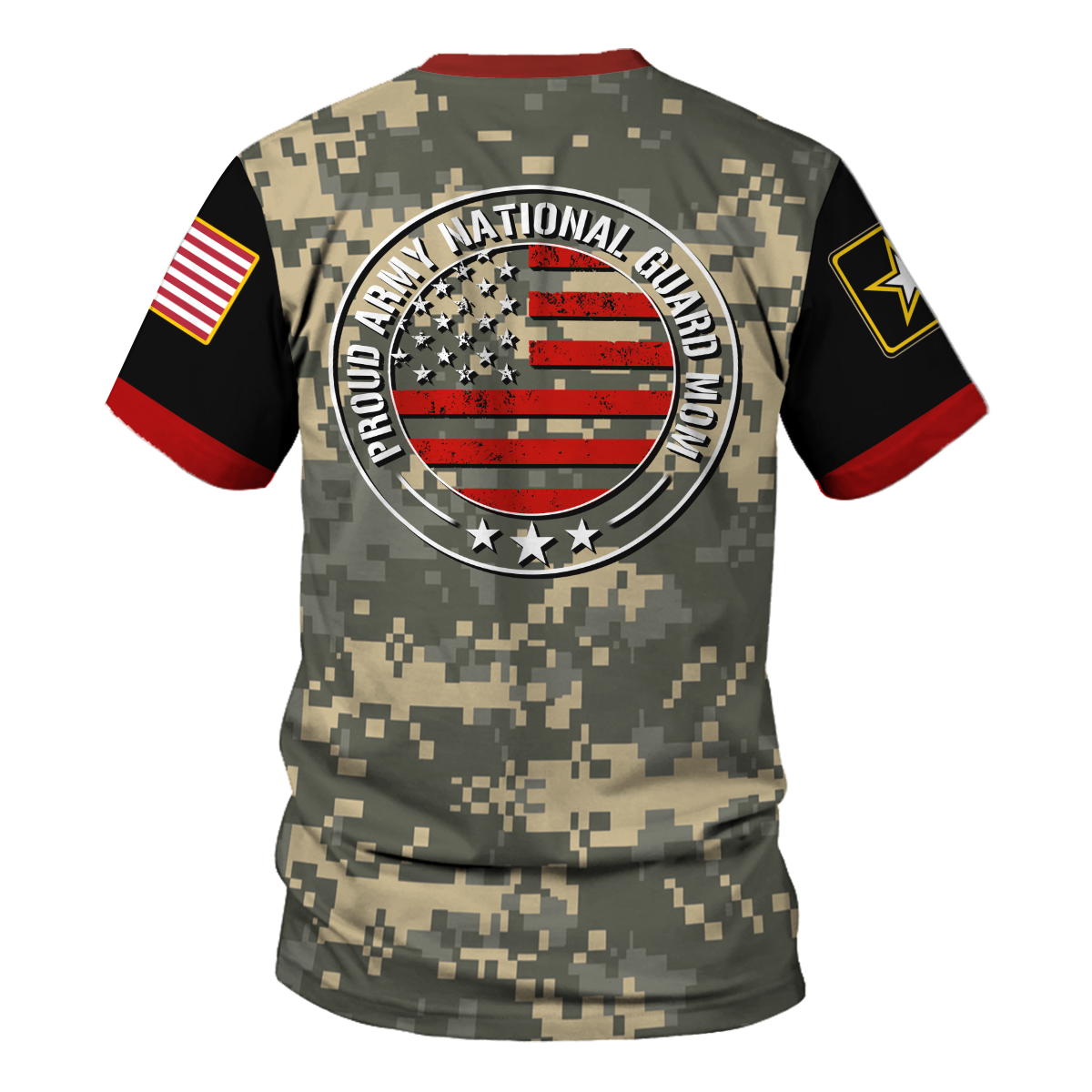 Customspig T-shirt US Army Shoulder Patches Womens National Guard Mom 3D Apparel