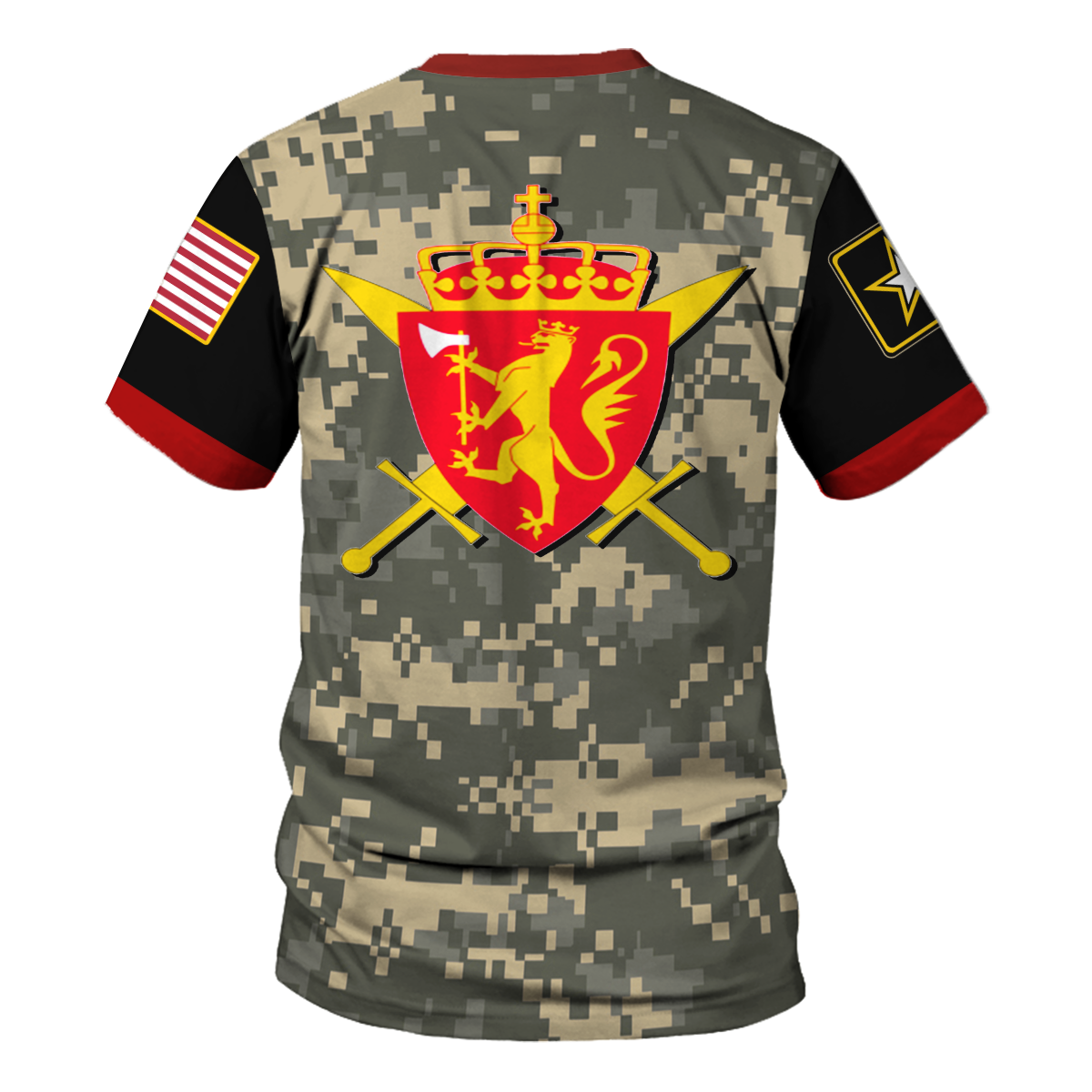 Customspig T-shirt US Army Lapel Pin Norwegian Army Special Forces Forsvarets 3D Apparel