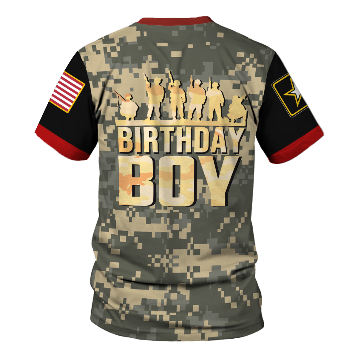 Customspig T-shirt US Army Birthday Boy Army Party Supplies Camo Gift Army 3D Apparel