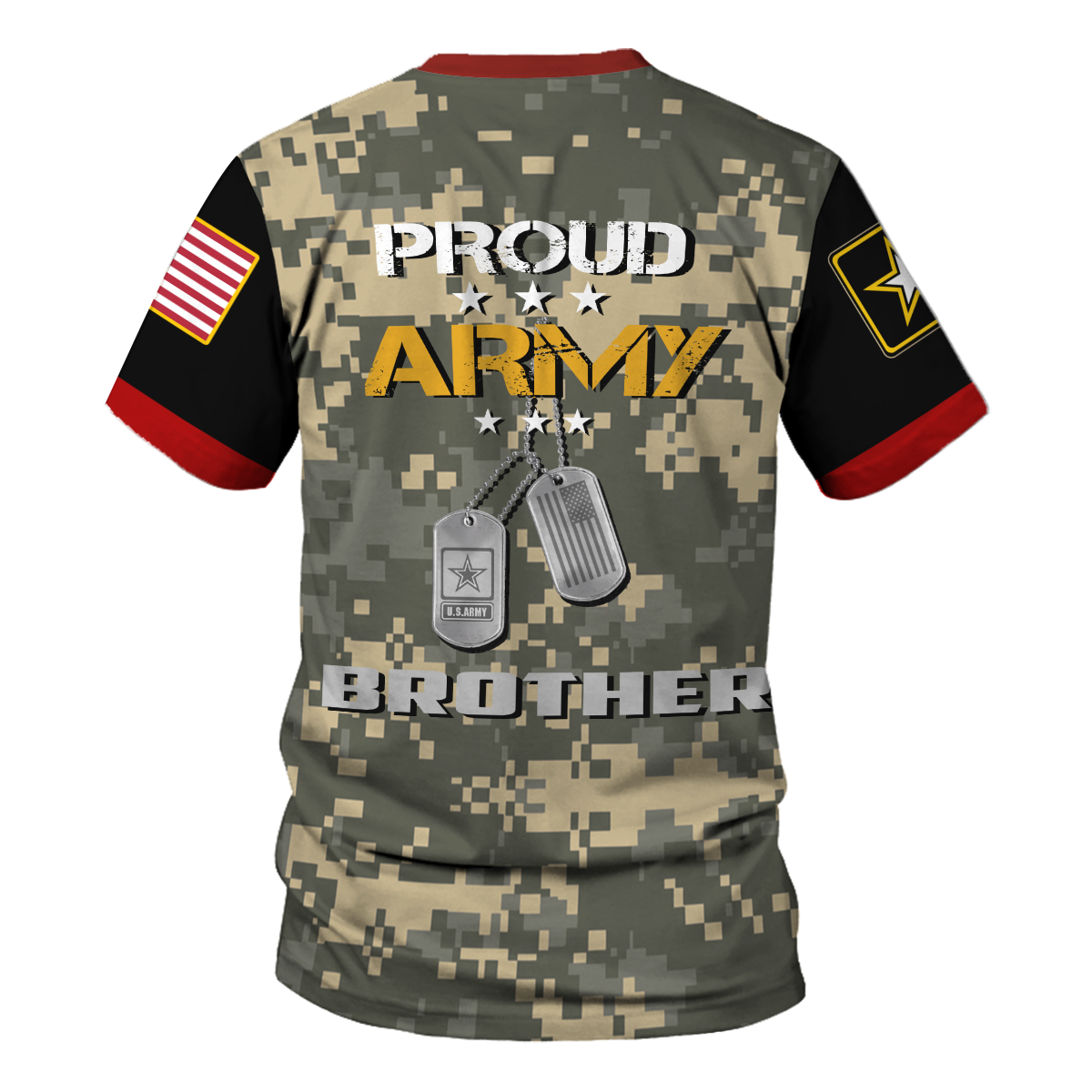 Customspig T-shirt US Army Proud Army Brother 3D Apparel