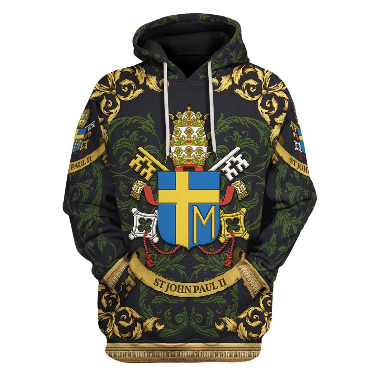 Customspig Tops Pullover Sweatshirt Pope John Paul II Coat Of Arms 3D Apparel