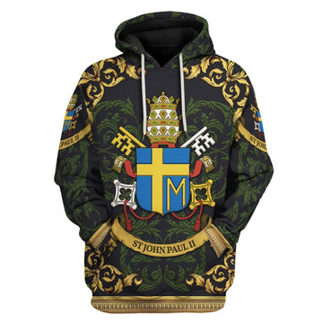 Customspig Tops Pullover Sweatshirt Pope John Paul II Coat Of Arms 3D Apparel
