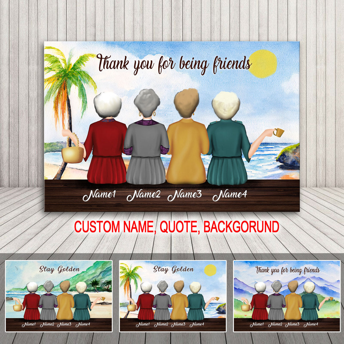 Customized Canvas Thank You For Being Friends