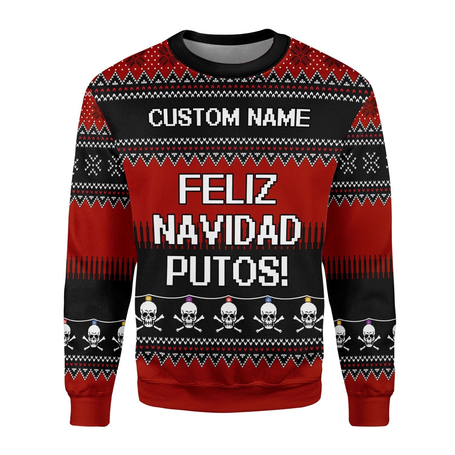 Customspig Christmas Sweater Feliz NaviDad Custom Name 3D Apparel