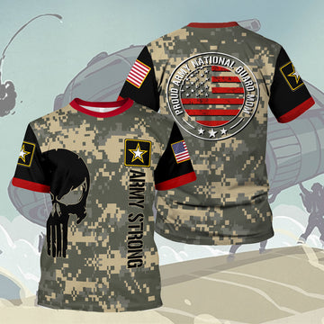 Customspig T-shirt US Army Shoulder Patches Womens National Guard Mom 3D Apparel