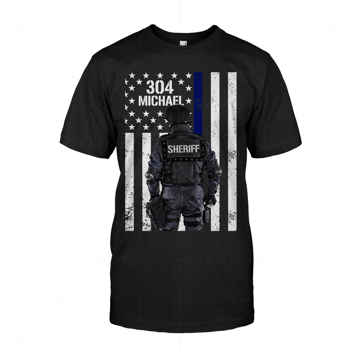 CustomsPig Tops Personalized Name And Number Deputy Sheriff American Flag