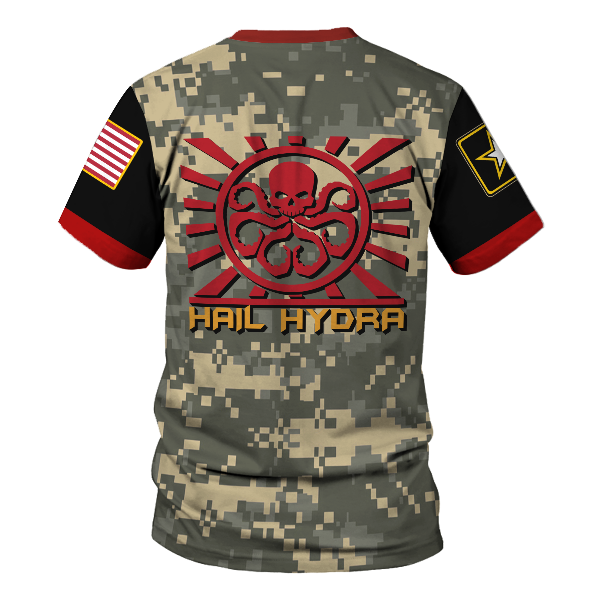 Customspig T-shirt US Army Signal Corps Marvel Hail Hydra Army Propaganda Graphic Army 3D Apparel