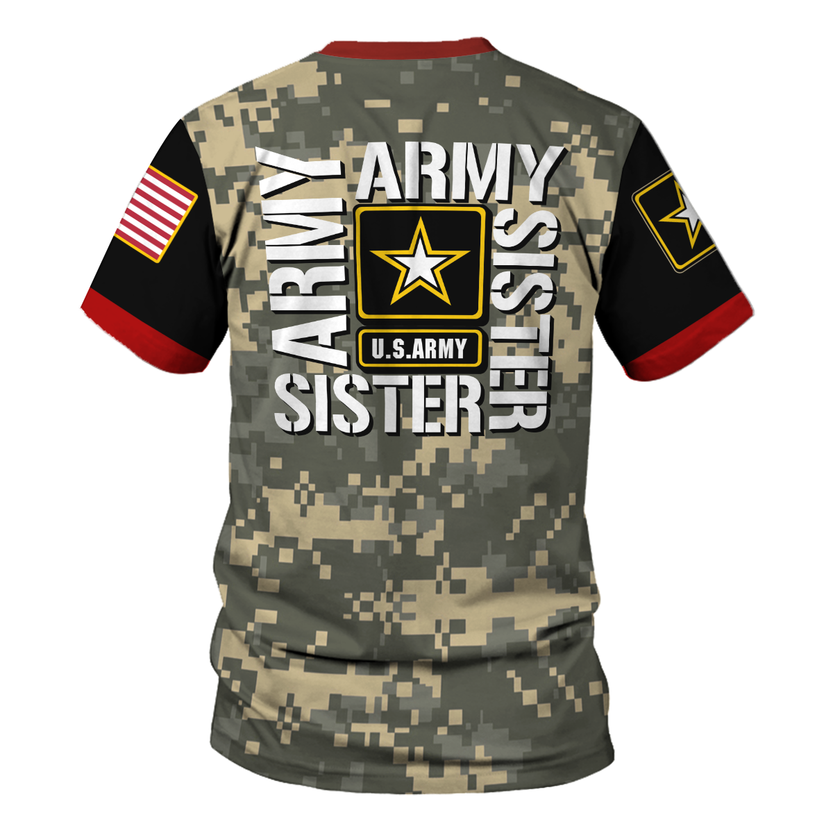 Customspig T-shirt US Army Stickers Army Sister Vintage Style Army 3D Apparel