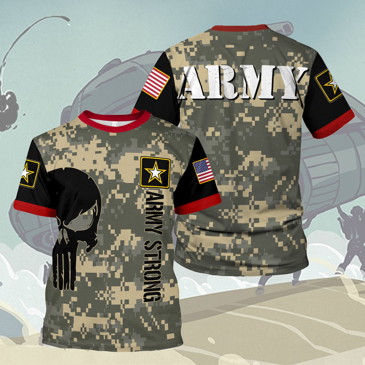 Customspig T-shirt US Army Sapper U.S. Army Vintage Infantry Ranger Apfu P Army 3D Apparel