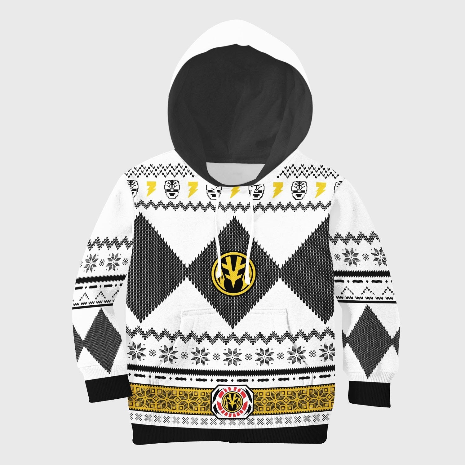 HumansBold 3D Kid Hoodie White Power Rangers