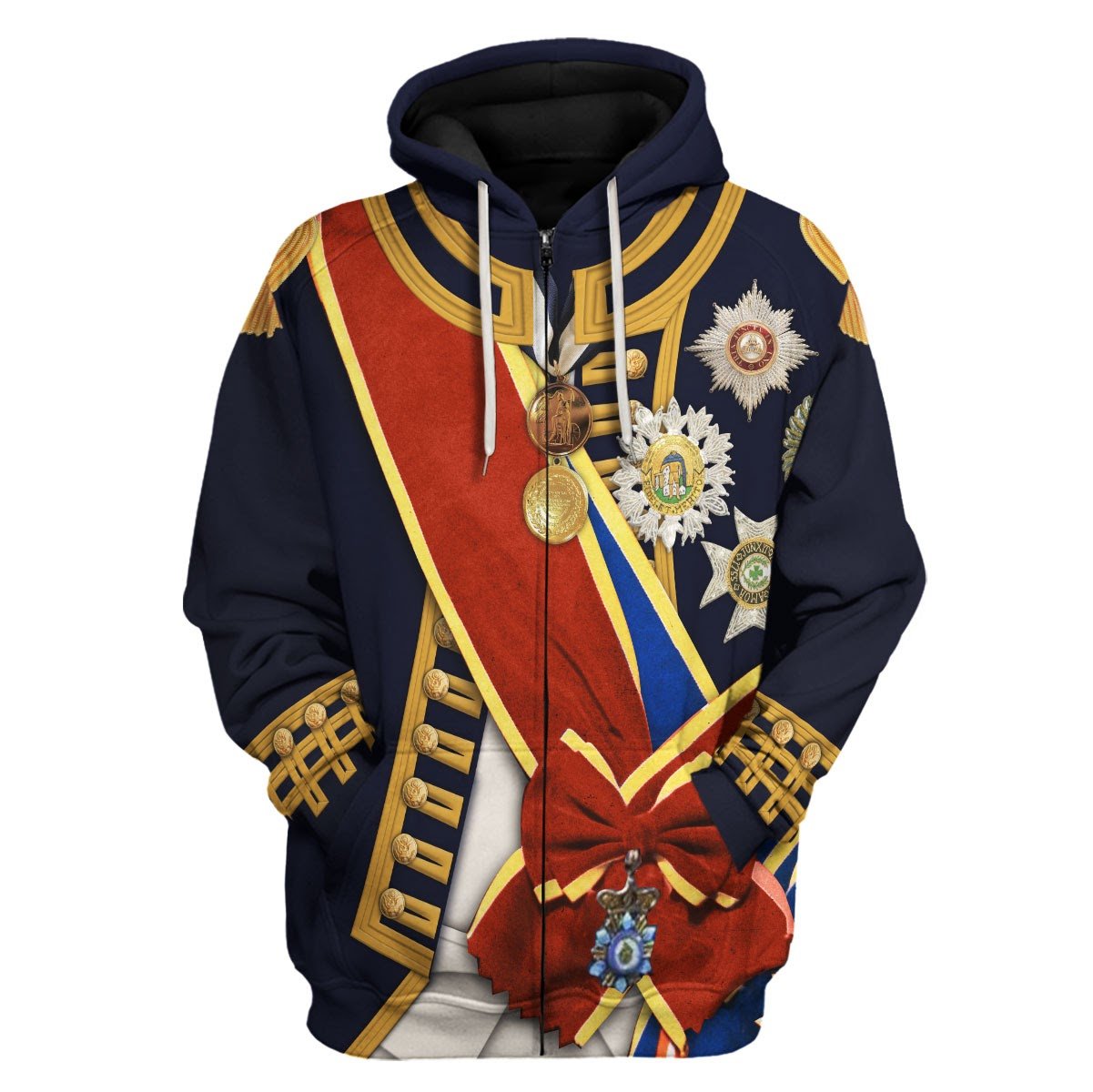 Horatio Nelson 1St Viscount Navy Sailor Zip Fleece Hoodie / S Qm4003