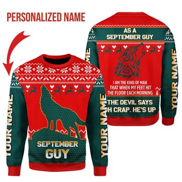 Customspig Personalized Sweatshirt September Guy All Over Printed