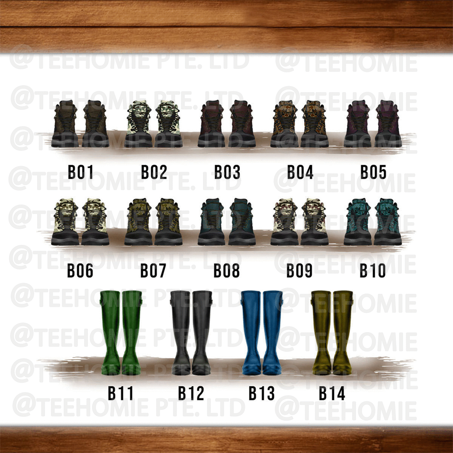 Customized Canvas Poster Wall Art Family Gift Country Boots