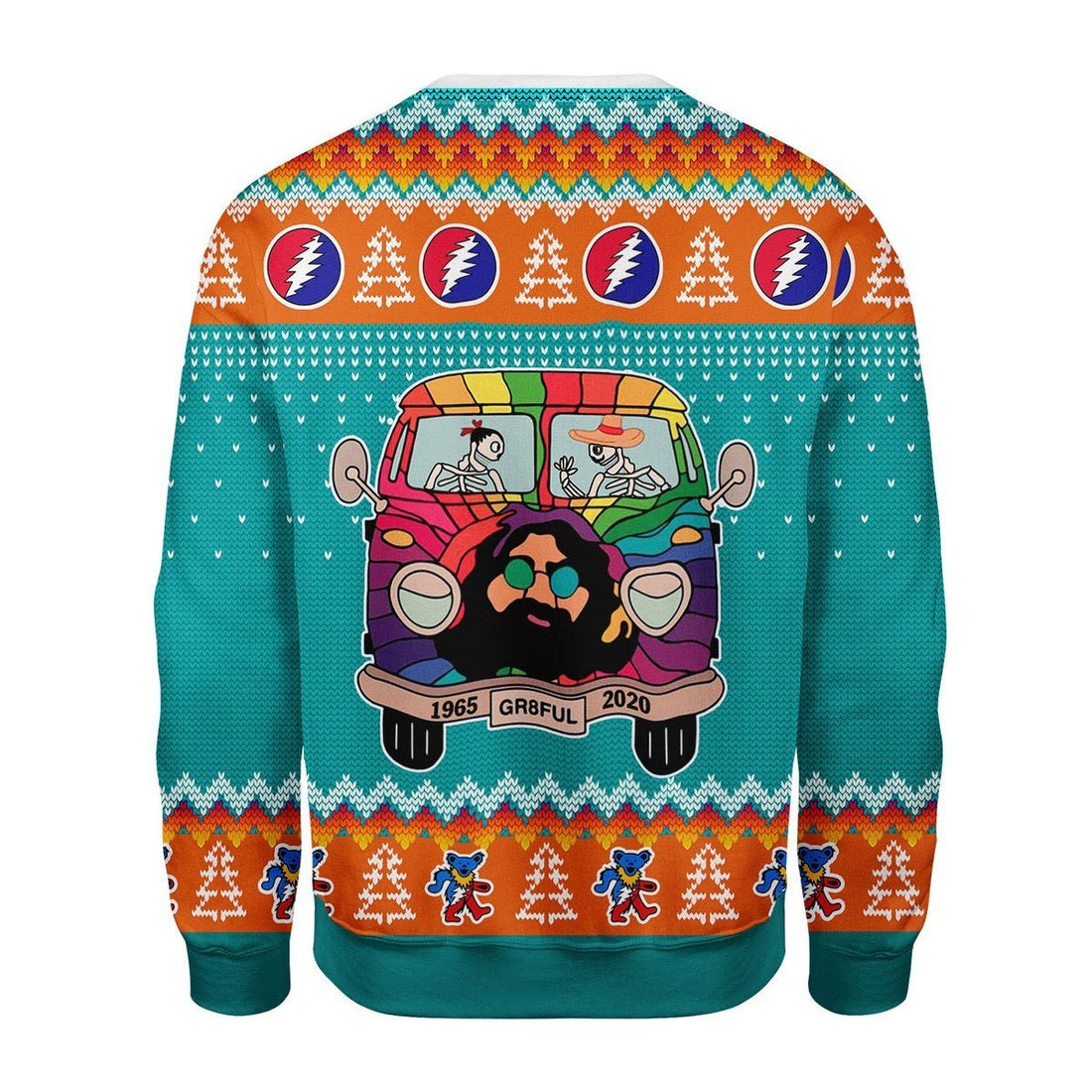 Gearhomies Christmas Unisex Sweater Grateful Dead Bus Ugly Christmas 3D Apparel