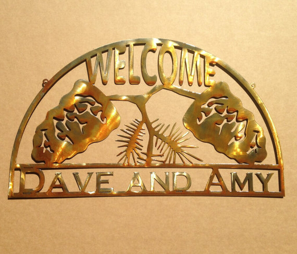 CustomsPig Custom Welcome Sign with Pine Cones Wall Art