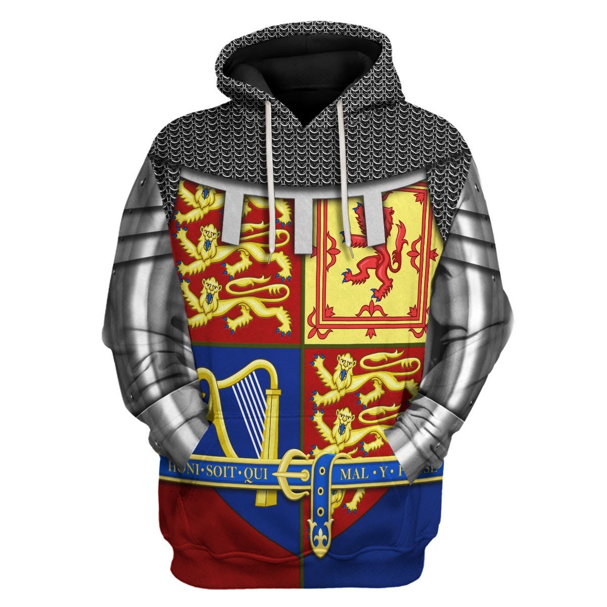 Royal Coat Of Arms The United Kingdom (Queen Elizabeth Ii) Fleece Hoodie / S Qm873