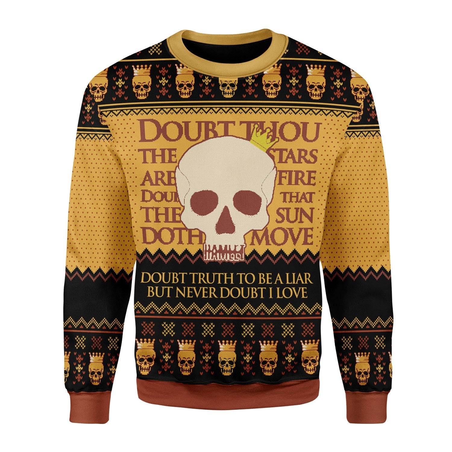 Customspig Christmas Sweater Hamlet William Shakespare 3D Apparel