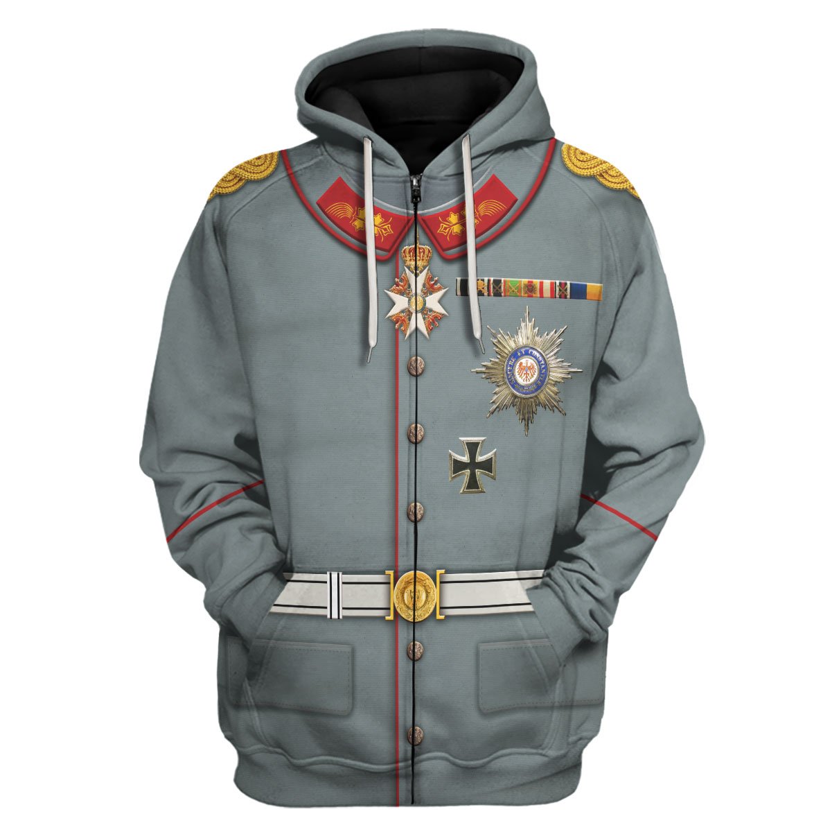 Wilhelm Ii Former German Emperor Zip Hoodie / S Qm614