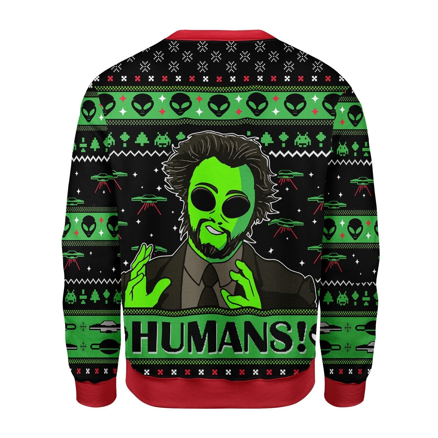 Gearhomies Christmas Unisex Sweater UFO Alien 3D Apparel