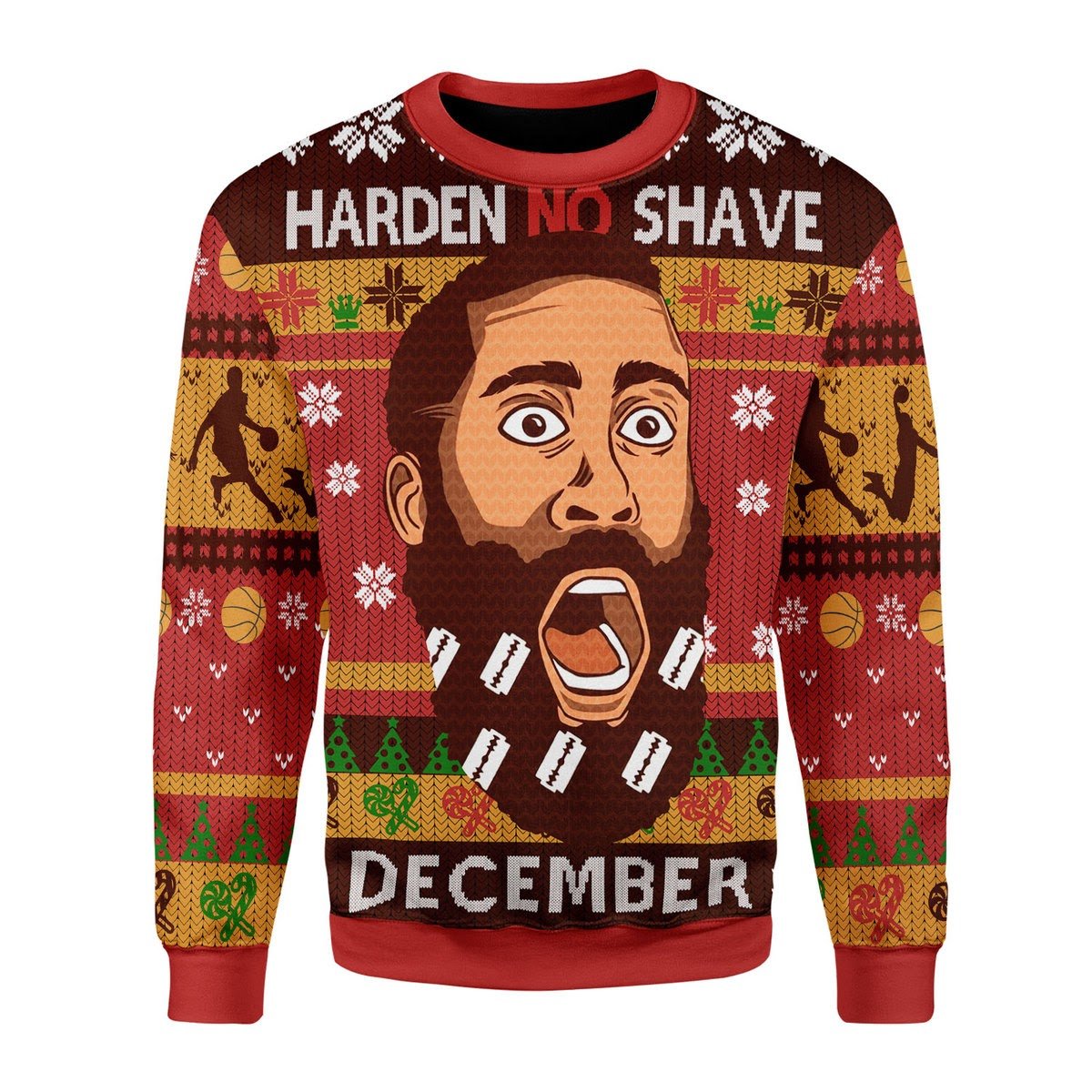 Customspig Christmas Sweater Harden No Shave December 3D Apparel