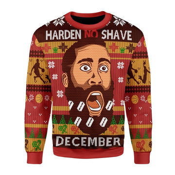Customspig Christmas Sweater Harden No Shave December 3D Apparel