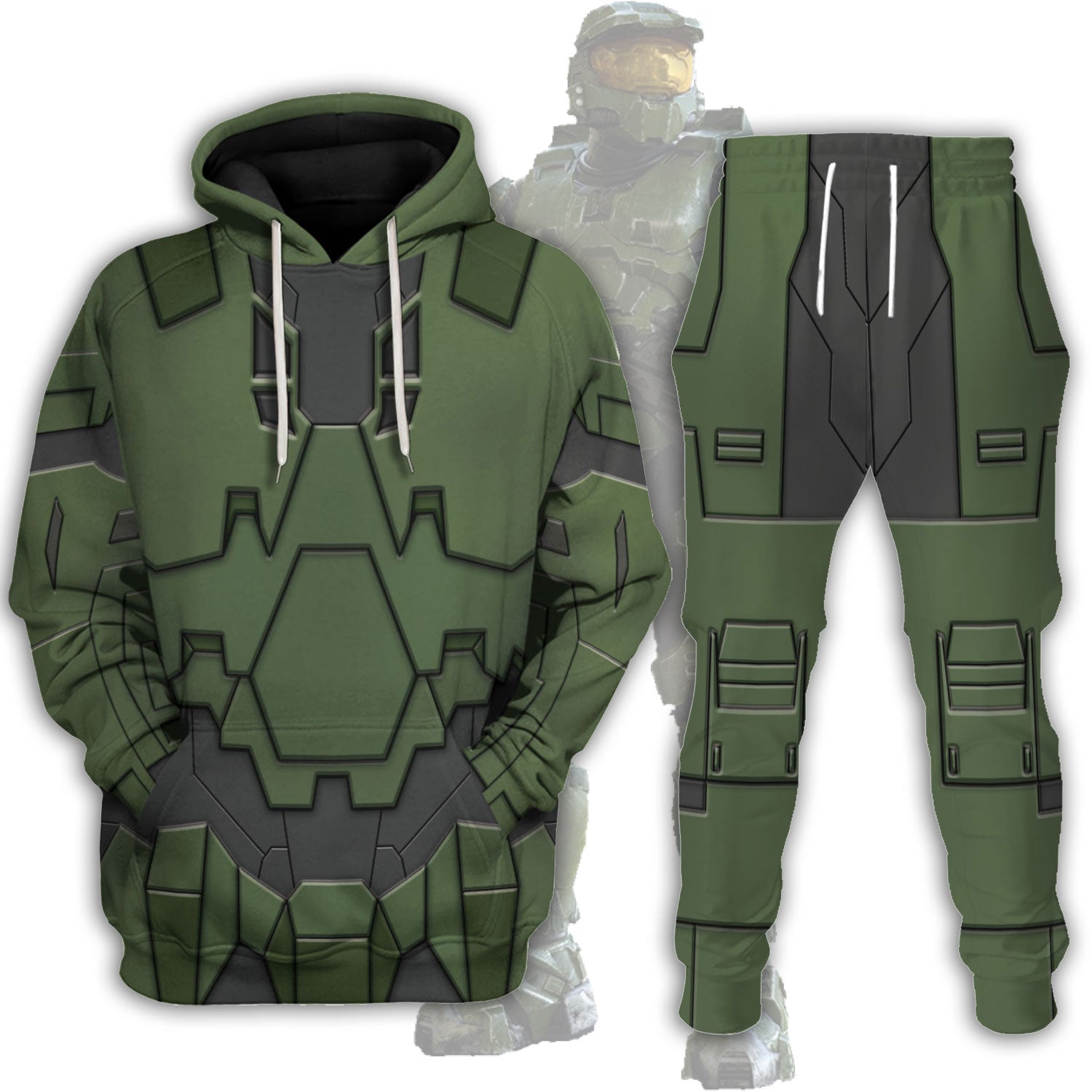 CustomsPig Master Chief Costumes Hoodie Sweatshirt T-Shirt Tracksuit